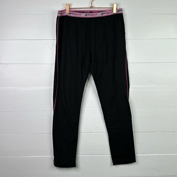 2ND SKIN Black Pink Performance Waffle Layering Legging Pants Bottoms Size Large - Picture 1 of 9